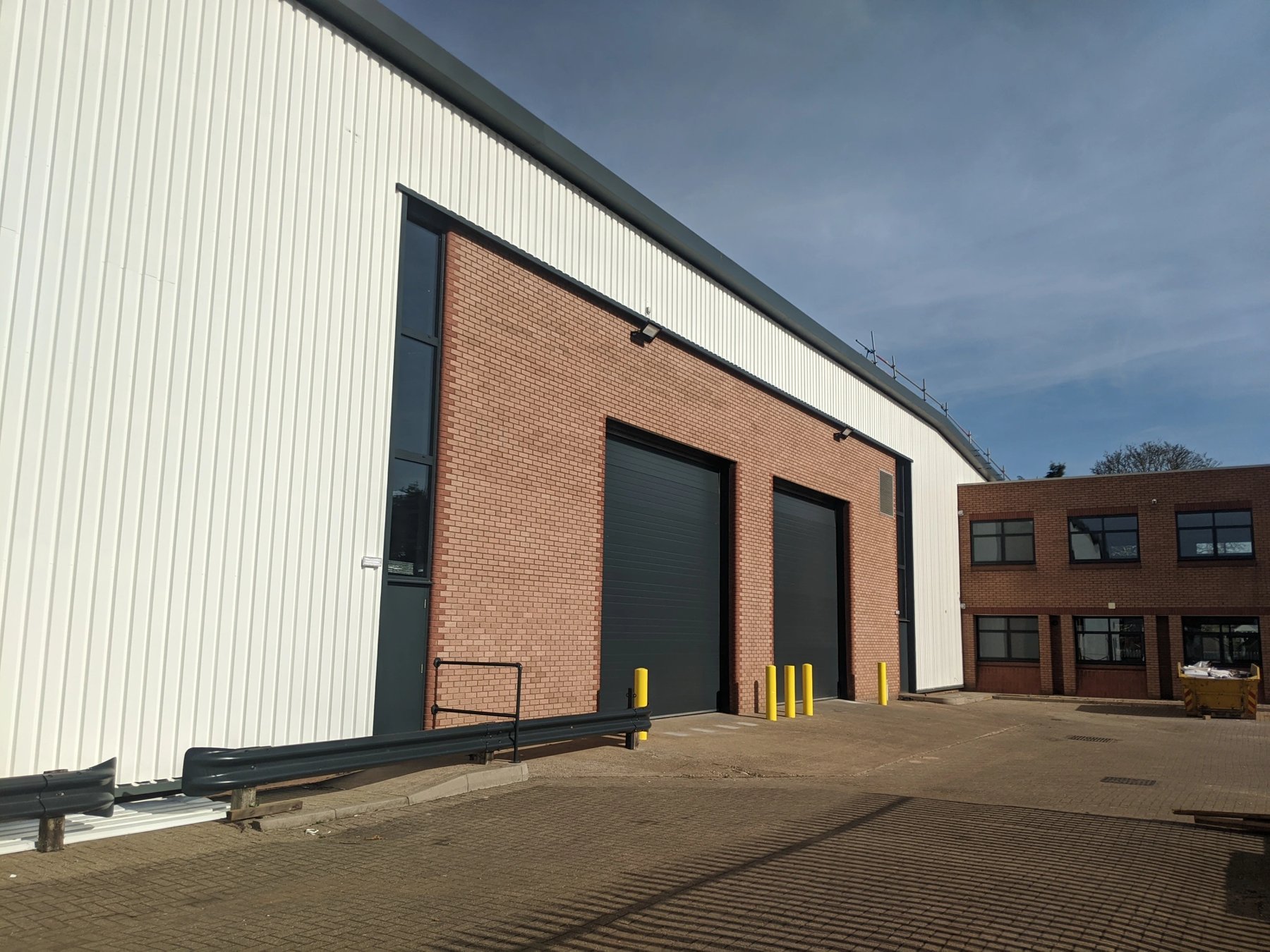 Aerial view of an industrial estate refurbished by Andrews Building Company